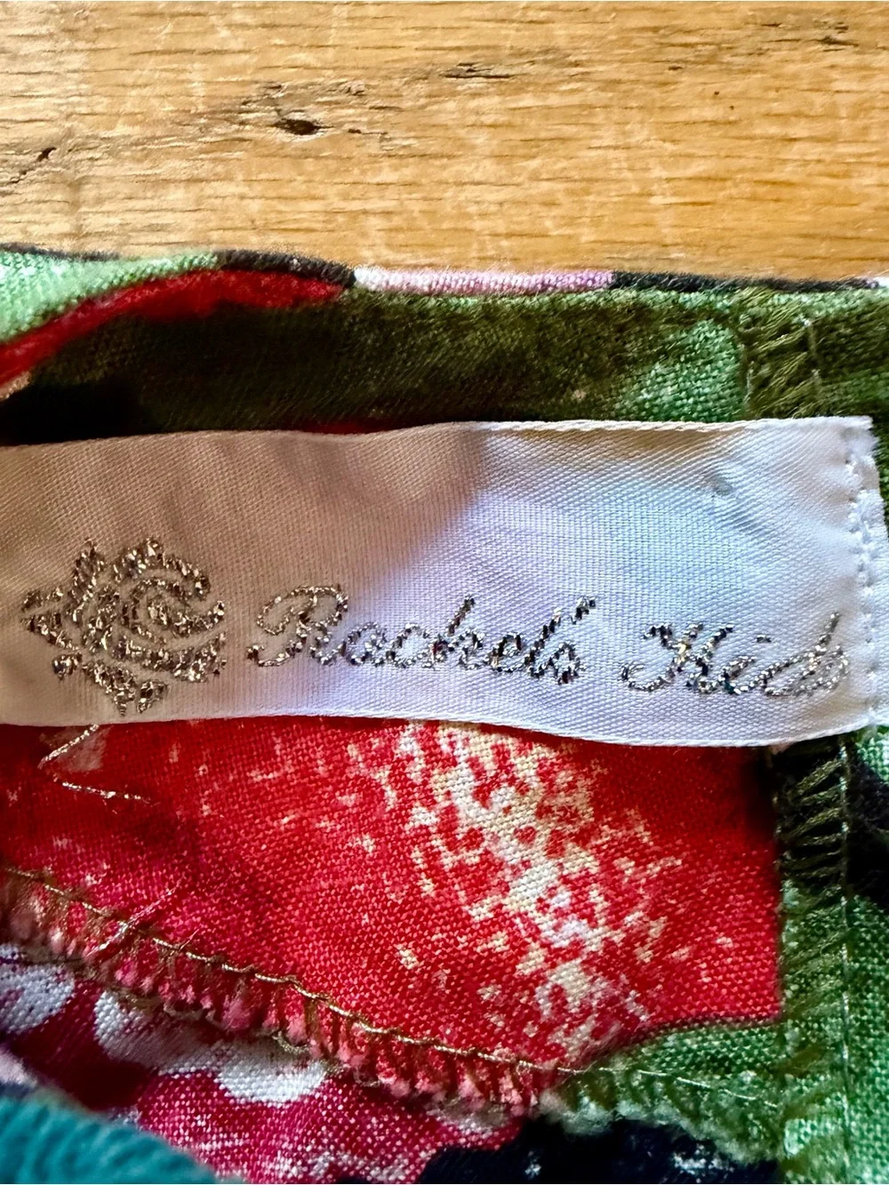 Vintage Rachel’s Kids Multicolor Fruit-Print Dress with Green Collar